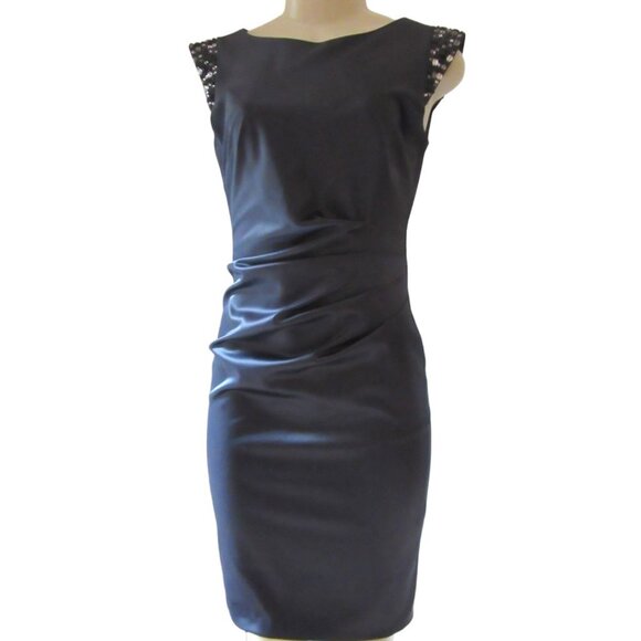 Vince Camuto Gray Party Knee Length Dress with Rhinestones in Sz 2 - Picture 1 of 7